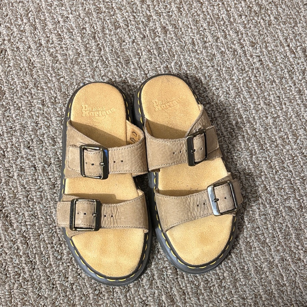 Dr. Martens Beige Buckle Sandals